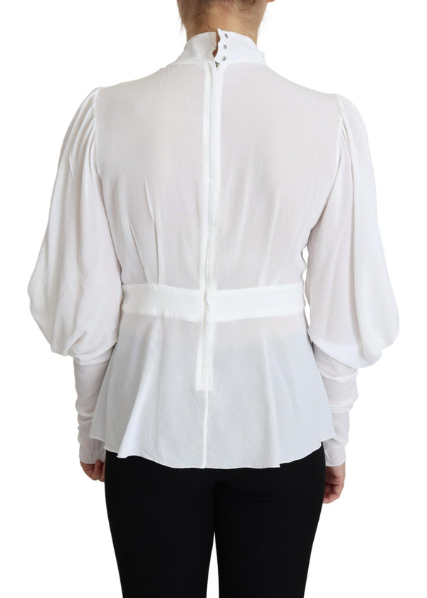 Elegante blusa viscosa blanca como la nieve