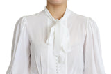 Elegante blusa viscosa blanca como la nieve