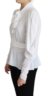 Elegante blusa viscosa blanca como la nieve