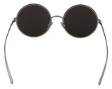 Lunettes de soleil à l'objectif gris argenté chic pour femmes