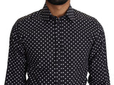 Elegantes Polka Dot Herren -Langarmhemd