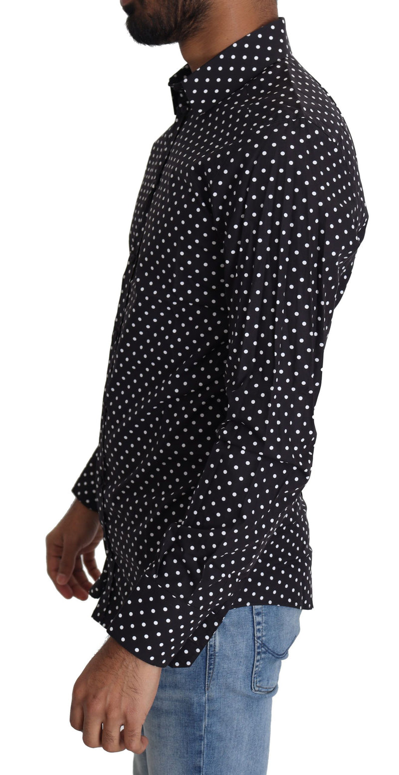 Elegante Shirt a maniche lunghe a polka.