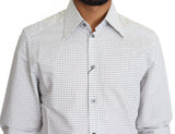 Camisa de vestir de lunares de lunares elegante Fit Slim