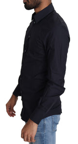 Navy Blue Slim Fit Gold Series Hemd Hemd Hemd