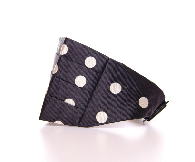 Κομψό μεταξωτό μαύρο polka dot cummerbund