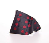 Cummerbund de soie noire exquise avec des pois rouges