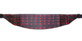 Cummerbund de soie noire exquise avec des pois rouges