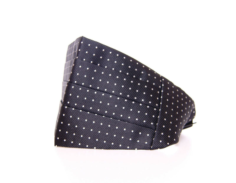 Elegante lunares de seda negra Cummerbund