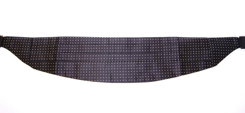 Elegante seta nera Polka Dot Cummerbund