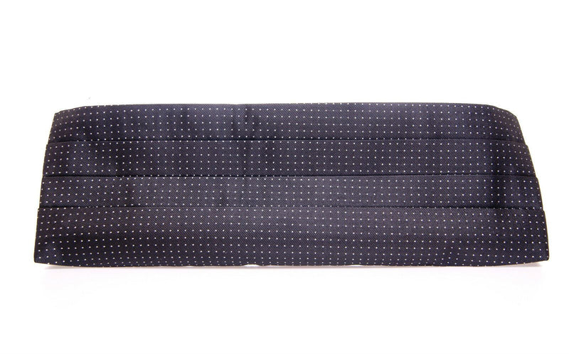 Elegante Cummerbund de seda negra con lunares