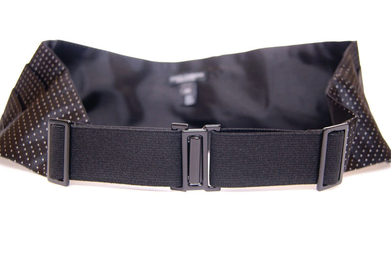 Elegante Cummerbund de seda negra con lunares