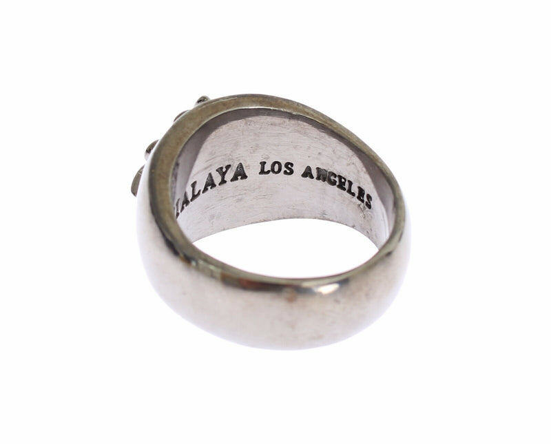 Anillo de declaración de hombres de bala de plata esterlina