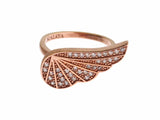 Elegant Pink Gold CZ Crystal Ring