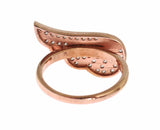 Anillo de cristal CZ de oro rosa rosa elegante