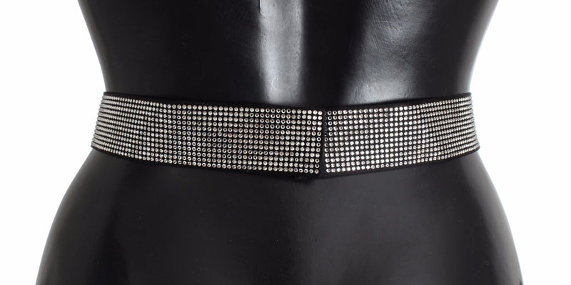 Élégance de la ceinture de taille noire en cristal en cristal en soie