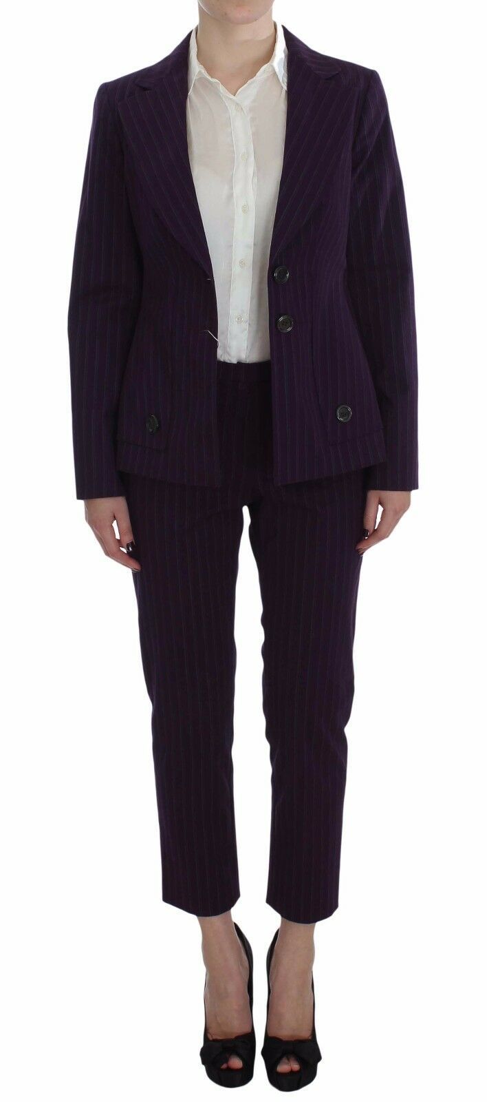 Eleganter gestreifte Pant & Blazer -Anzug