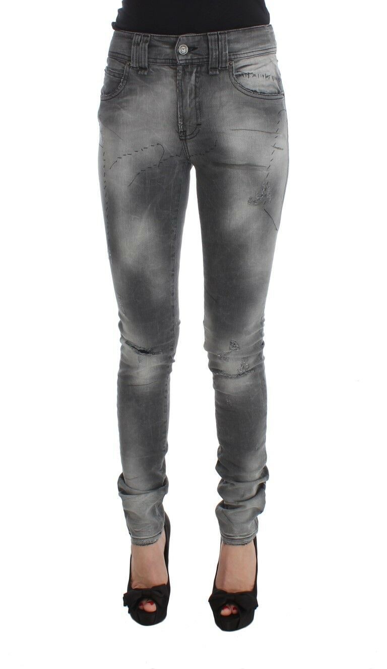 Jeans de créateurs chics slim gris chic