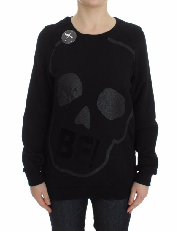 Chic Skull Motiv Crew-Hals-Baumwollpullover