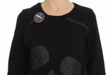 Chic Skull Motif Crew-Neck Cotton Pull