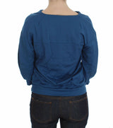 Eleganter tiefes V-Ausck-Pullover in Blau