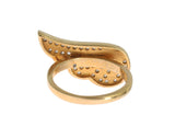 Anello di cristallo glamour oro placcato