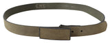 Chic Army Green Velvet Buckle Δερμάτινη Ζώνη