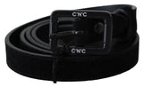 Ceinture en cuir boucle en velours noir élégant