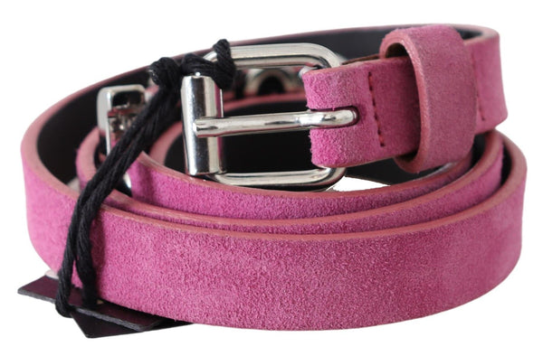 Cintura in pelle rosa fuschia