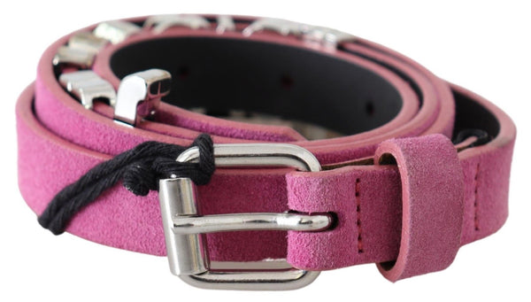 Cintura in pelle rosa fuschia