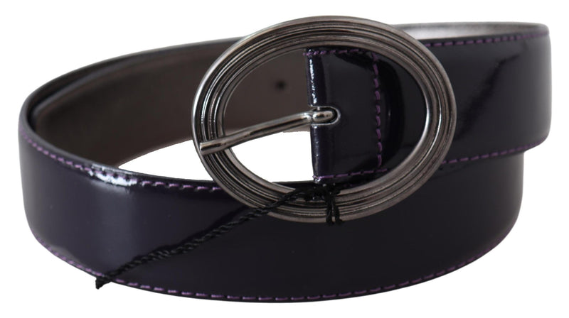 Elegant Purple Leather Waist Belt