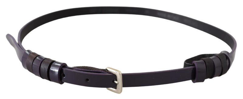 Ceinture en cuir noir chic avec boucle en argent chromé