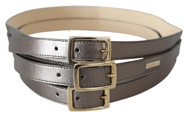 Ceinture de mode en cuir en bronze métallique