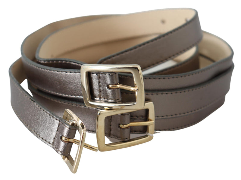 Ceinture de mode en cuir en bronze métallique