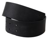 Ceinture en cuir noir solide élégant