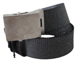 Ceinture de taille noire élégante avec boucle argentée