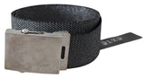 Ceinture de taille noire élégante avec boucle argentée