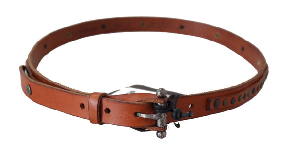 Elegant Leather Waist Belt in Brown