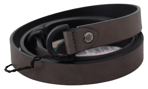 Ceinture en cuir brun foncé élégant