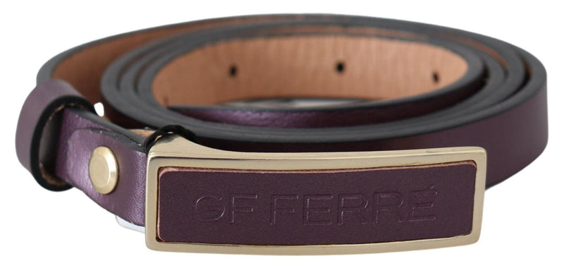 Ceinture en cuir marron élégante avec boucle dorée