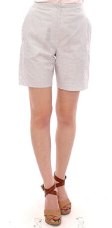 Shorts en coton à carreaux blancs chics