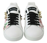 Sneaker in pelle floreale cristallina