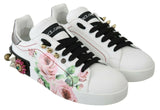 Zapatillas de cuero con cristal floral