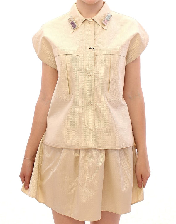 Elegant Beige Bluse Tanktop