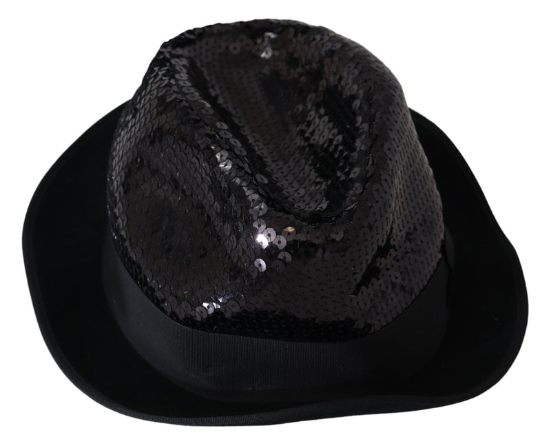 Chapeau Fedora à paillettes noires élégantes