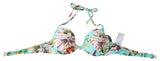 Haut de bikini floral vert menthe