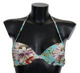 Top de bikini floral verde menta y menta