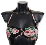 Haut de bikini floral noir élégant