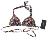 Top de bikini impreso floral elegante