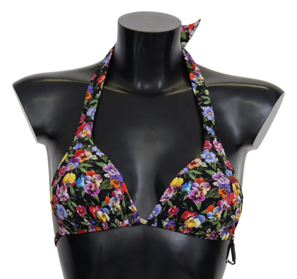 Top de bikini impreso floral elegante