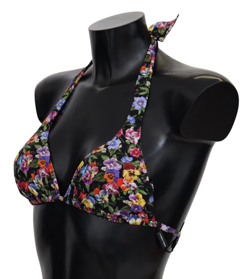 Top de bikini impreso floral elegante